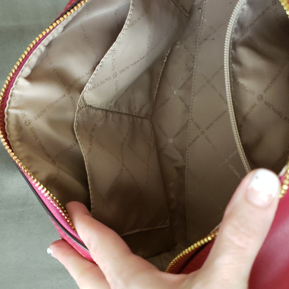 Michael Kors Fuchsia and Beige Satchel - Picture 12 of 14